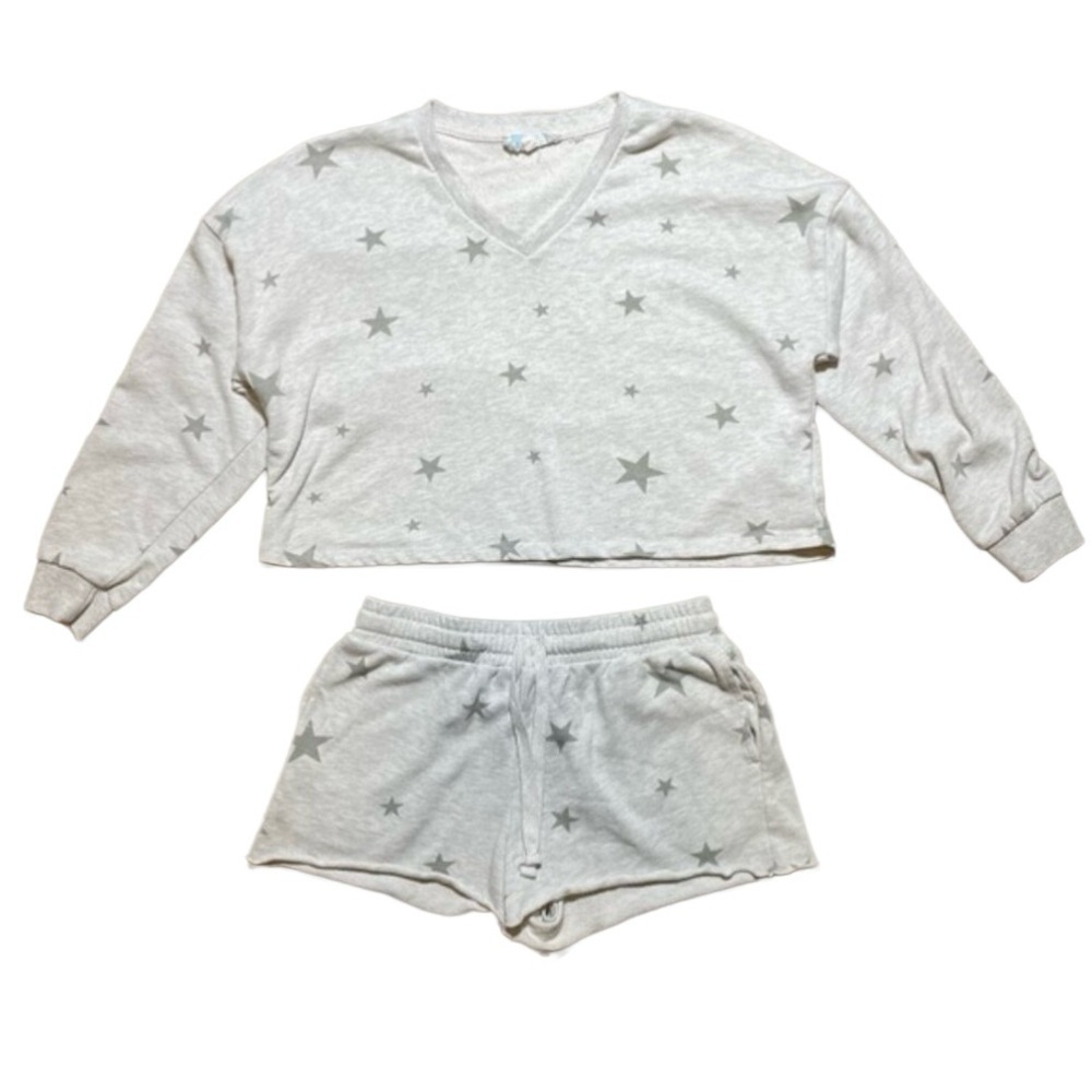 Hippie Rose Star Pajama Set Gray Women's Medium Lounge Celestial